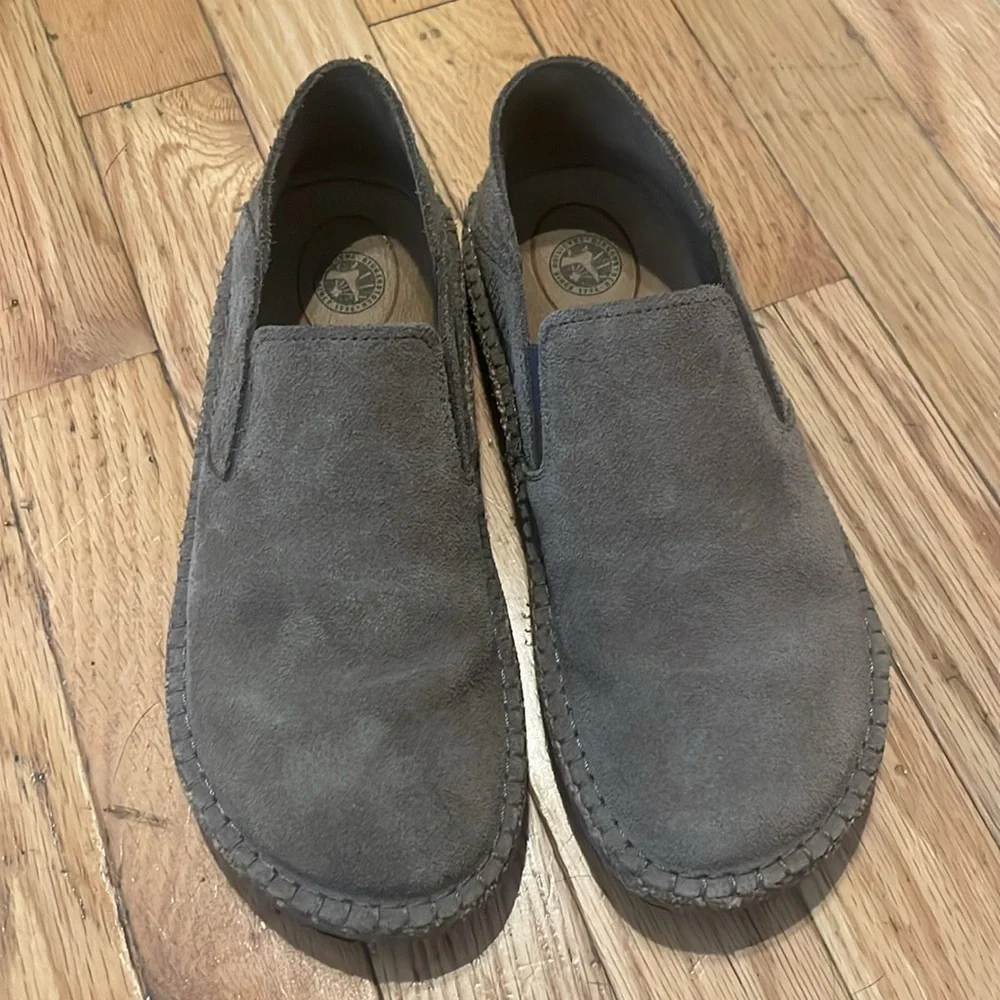 Birkenstock Taupe Suede Espadrille Slip-Ons